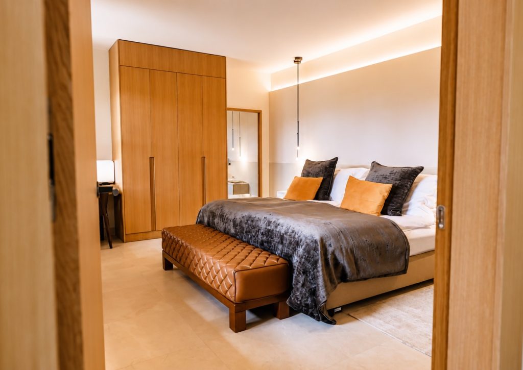 Cama elevable en habitación de hotel en Baleares para cumplir la normativa turística